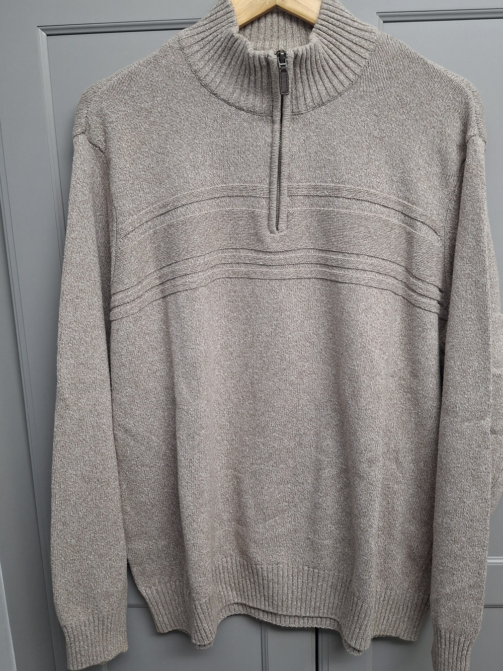 Men’s Dockers Tan Pullover 1/4 Zip Knit Sweater Sz XXL
